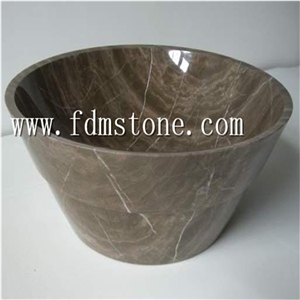 Round Basin Shape and Bathroom Special Application Stone Basin