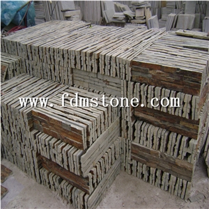 Rusty Slate Cultured Stone Corner,Ledge Stone Corner,Stacked Stone Corner, Flat,Wall Cladding Tile,Veneer Panel,Z Shape, Interlocked