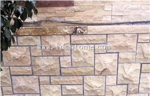 Shandong Red Sandstone Crazy Flagstone on Mesh,Irregular Shape Pavers