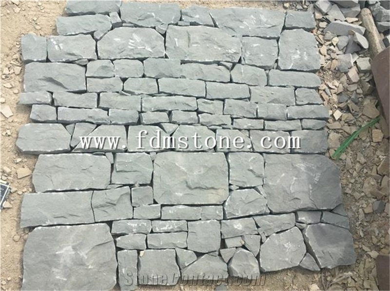 Shandong Red Sandstone Crazy Flagstone on Mesh,Irregular Shape Pavers