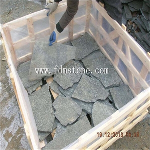Slate Crazy Paver ,P014 for Facades ,S1120 Random Paver,Irregular Walling Cladding，Tiger Yellow Flagstone