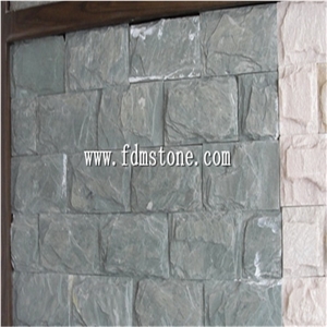 Split Face Multicolor Quartzite Mushroom Stone for Walling , Green Grey Mushroomed Cladding, Yellow Mushroomed Stone Wall Cladding