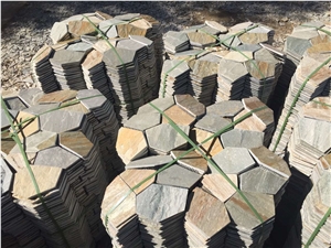 Supply Good Color P014 Slate Floor Paver,Flagstone Patio,Flagstone Countyard