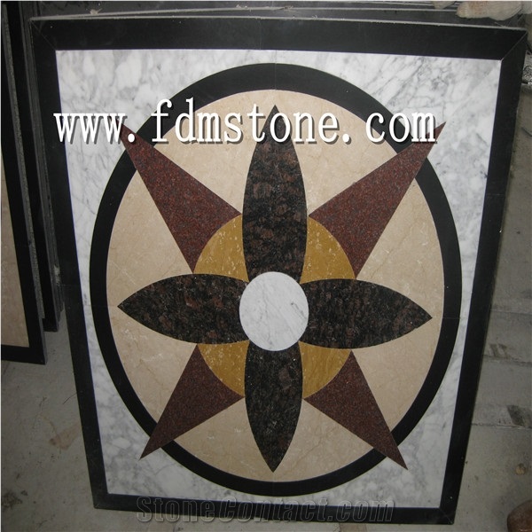 Yellow Marble Pattern for Floor,Composited Medallion,Hotel Square Medallions