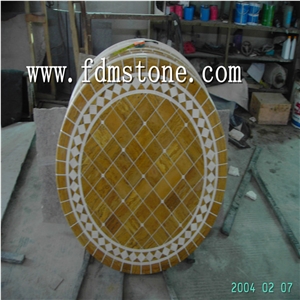Yellow Marble Pattern for Floor,Composited Medallion,Hotel Square Medallions