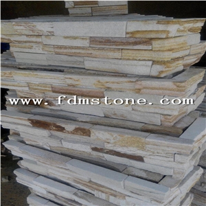 Yellow Rusted Sahara Sandstone Cultured Stone, Flexible Stone Veneer Cultured Stone, Wall Cladding
