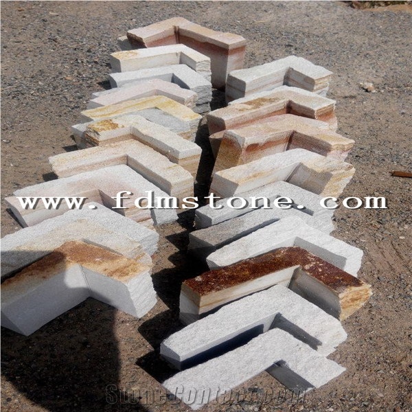 Yellow Rusty Sandstone Wall Cladding ,Hebei Sandstone Stacked Stone