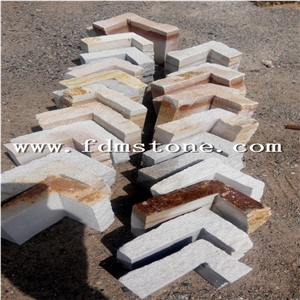 Yellow Rusty Sandstone Wall Cladding ,Hebei Sandstone Stacked Stone