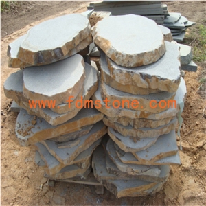 Zhangpu Andesite Basalt Flamed Flagstone, Machine Cut Black Basalt Patio, Random Andesite Sawn Flagstone Driveway Bushhammered Pavers