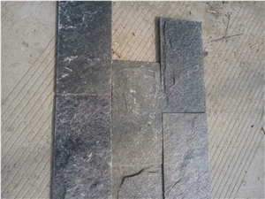 Fargo Black Quartzite Mushroomed Stone, China Black Quartzite Mushroomed Wall Cladding Stone
