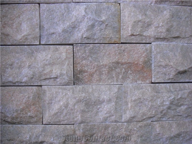 Fargo Grey Quartzite Mushroomed Wall Stone, China Grey Quartzite Mushroomed Wall Cladding Stone