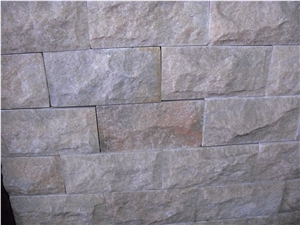 Fargo Red Quartzite Mushroomed Wall Cladding Stone, China Sunset Red Mushroomed Wall Stone