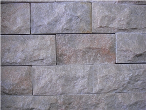 Fargo Red Quartzite Mushroomed Wall Cladding Stone, China Sunset Red Mushroomed Wall Stone