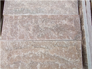 Fargo Red Quartzite Mushroomed Wall Cladding Stone, China Sunset Red Mushroomed Wall Stone