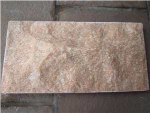 Fargo Red Quartzite Mushroomed Wall Cladding Stone, China Sunset Red Mushroomed Wall Stone