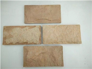 Fargo Red Sandstone Mushroomed Wall Cladding Stone, Chinese Red Sandstone Mushroomed Wall Stone