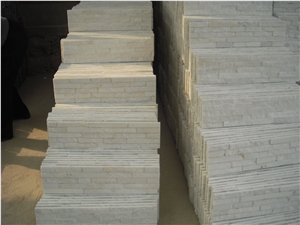 Fargo Snow White Quartzite Stacked Stone Veneer, China Crystal White Quartzite Wall Cladding Panels, Chinese White Quratzite Cultured Stone, White Cultural Stone Panels, White Ledge Stone
