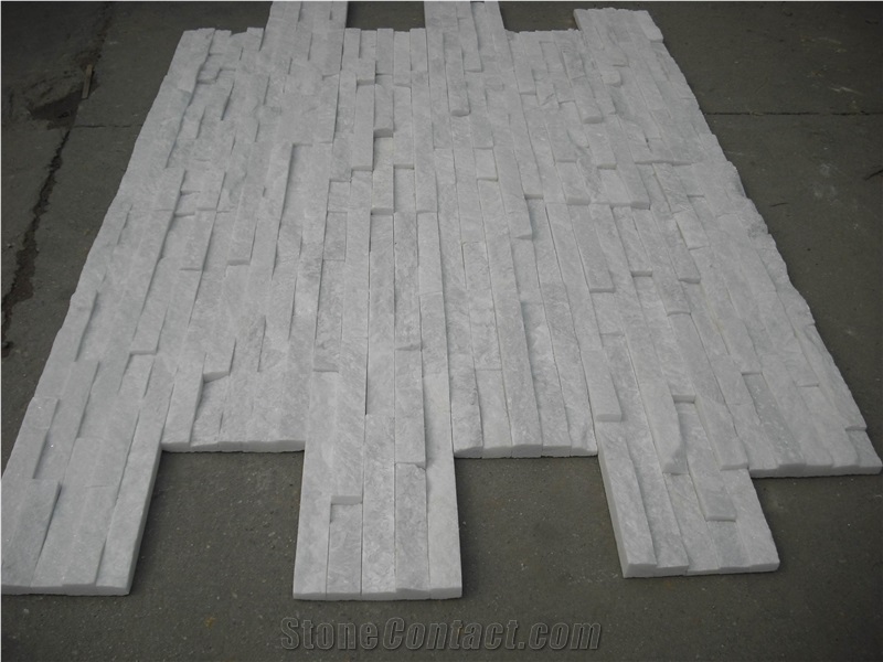 Fargo Snow White Quartzite Wall Cladding Stone Panels, Chinese Pure White Quartzite Cultural Stone Panels, White Stacked Stone Veneer, White Ledge Stone, Thin Stone Veneer