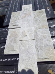 Fargo White Quartzite Mushroomed Wall Cladding, Chinese White Quartzite Mushroomed Stone, White Mushroomed Wall Stone