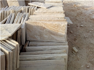Fargo White Quartzite Mushroomed Wall Cladding, Chinese White Quartzite Mushroomed Stone, White Mushroomed Wall Stone