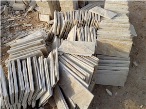 Fargo White Quartzite Mushroomed Wall Cladding, Chinese White Quartzite Mushroomed Stone, White Mushroomed Wall Stone