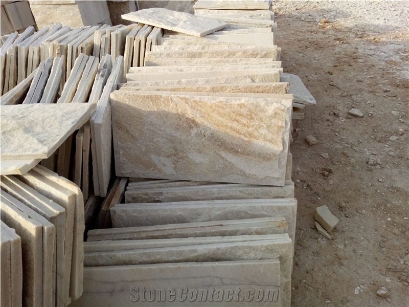 Fargo White Quartzite Mushroomed Wall Cladding, Chinese White Quartzite Mushroomed Stone, White Mushroomed Wall Stone