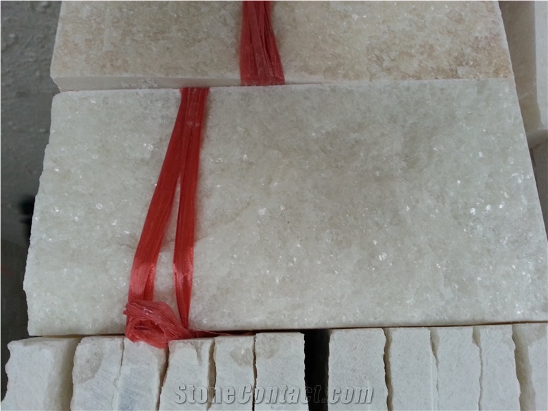 Fargo White Quartzite Mushroomed Wall Cladding, Chinese White Quartzite Mushroomed Stone, White Mushroomed Wall Stone