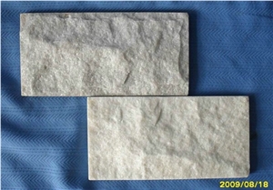 Fargo White Quartzite Mushroomed Wall Cladding Stone, China White Quartzite Mushroomed Wall Stone
