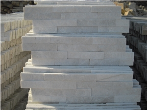 Fargo White Quartzite Stacked Stone Veneer, White Thin Stone Veneer, Chinese White Quartzite Wall Cladding Panels, White Cultural Stone Panels, White Ledge Stone