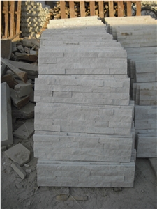 Fargo White Quartzite Stacked Stone Veneer, White Thin Stone Veneer, Chinese White Quartzite Wall Cladding Panels, White Cultural Stone Panels, White Ledge Stone