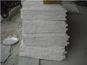 Fargo White Quartzite Stacked Stone Veneer, White Thin Stone Veneer, Chinese White Quartzite Wall Cladding Panels, White Cultural Stone Panels, White Ledge Stone