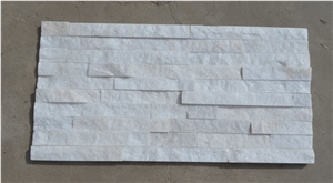 Fargo White Quartzite Wall Crazy Panels, China White Quartzite Stacked Thin Stone Veneer, Snow White Ledge Stone, Pure White Cultured Stone Wall Panels