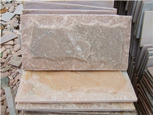 Fargo Yellow Quartzite Mushroomed Wall Stone, Tiger Skin Yellow Mushroomed Wall Cladding Stone