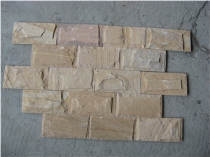 Fargo Yellow Sandstone Stone Mushroomed Stone, China Yellow Sandstone Mushroomed Wall Cladding Stone