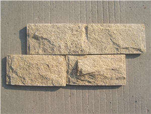 Fargo Yellow Sandstone Stone Mushroomed Stone, China Yellow Sandstone Mushroomed Wall Cladding Stone