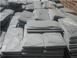 Fargo Yellow Slate Mushroomed Stone, China Yellow Slate Mushroomed Wall Cladding Stone