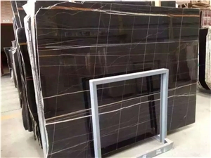 Nero Tunisi St. Laurent Black Gold Italy Black Marble Tile & Slab