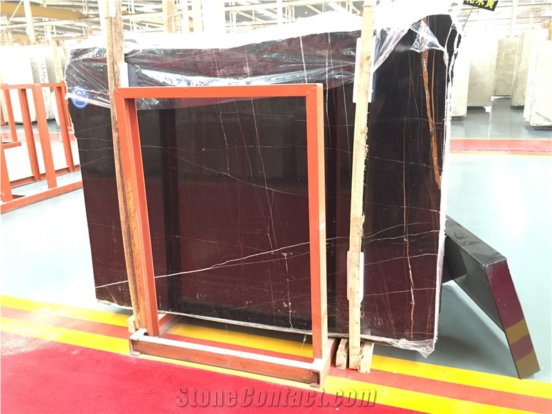 Nero Tunisi St. Laurent Black Gold Italy Black Marble Tile & Slab