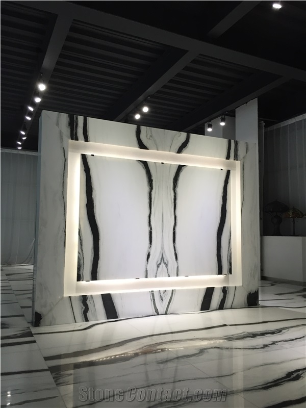 Panda White Taiya White Marble Tile & Slab