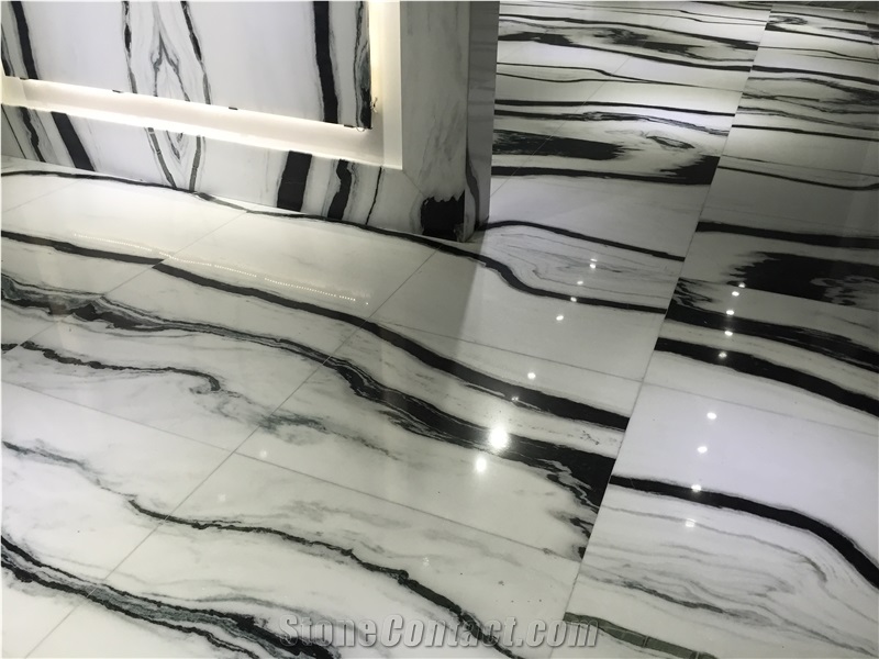 Panda White Taiya White Marble Tile & Slab