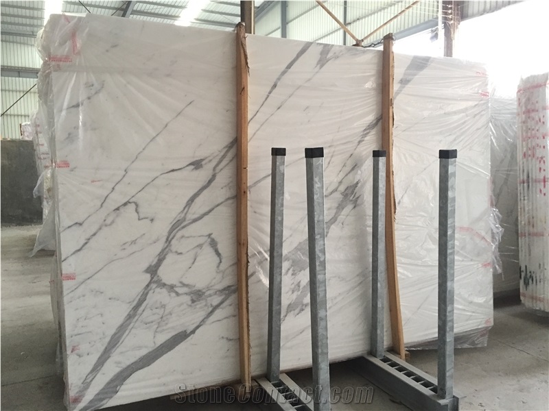 Statuario Italy White Marble Tile & Slab
