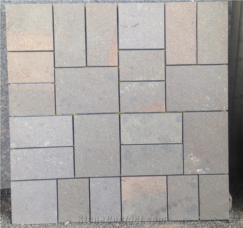 Indian Porphyry Stone Tiles, Multicolor Sandstone Cube Stone & Pavers