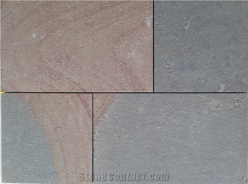 Indian Porphyry Stone Tiles, Multicolor Sandstone Cube Stone & Pavers