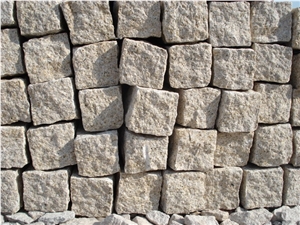 G682 Granite Cube Stone Pavers, Cheap Paving Stone, G682 Yellow Granite Paving Stone