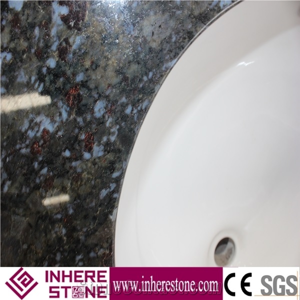 China Butterfly Blue Granite Washroom Vanity Tops,G749 Granite, Farfalla Blue Granite for Sale
