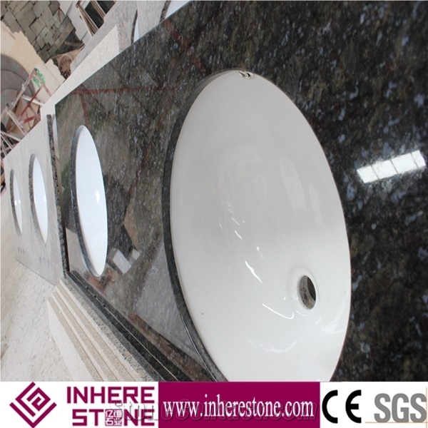 China Butterfly Blue Granite Washroom Vanity Tops,G749 Granite, Farfalla Blue Granite for Sale