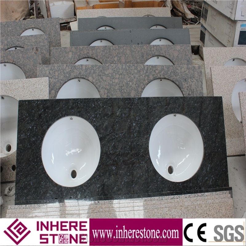 China Butterfly Blue Granite Washroom Vanity Tops,G749 Granite, Farfalla Blue Granite for Sale