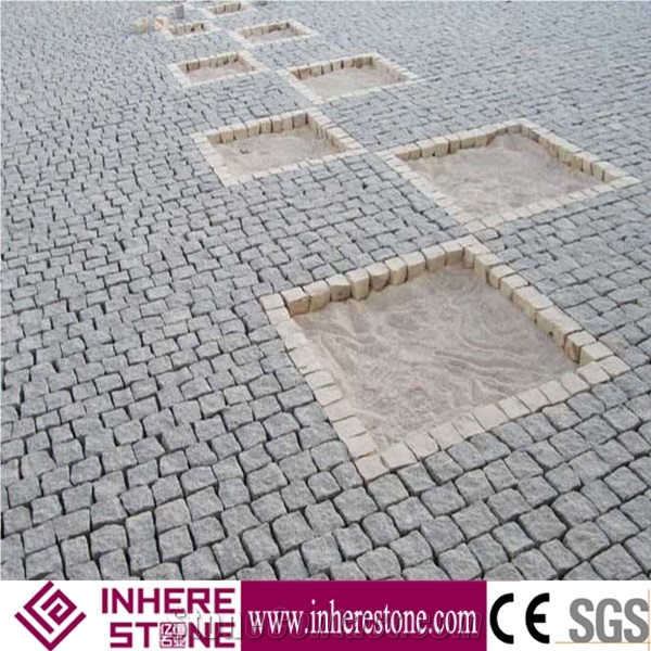 G654 Granite Padang Black Pavnig Stone,China Impala Black Parking Stone,Sesame Black Granite Cube Stone