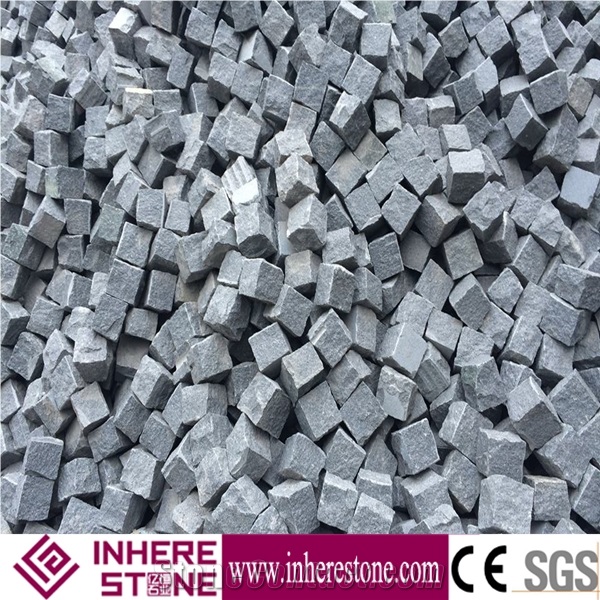 G654 Granite Padang Black Pavnig Stone,China Impala Black Parking Stone,Sesame Black Granite Cube Stone