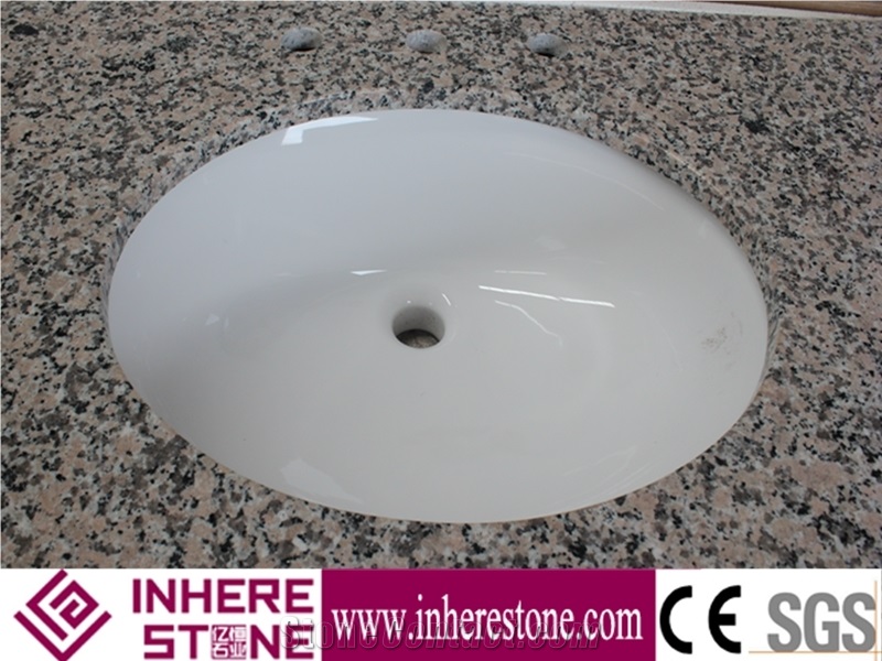 Guangdong Xili Red Granite Engineered Stone Bathroom Tops,Rose Metropolitand,Madame Pink G072 Granite Vanity Top